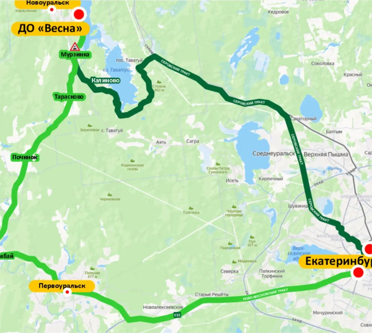 Схема расположения дома отдыха Весна